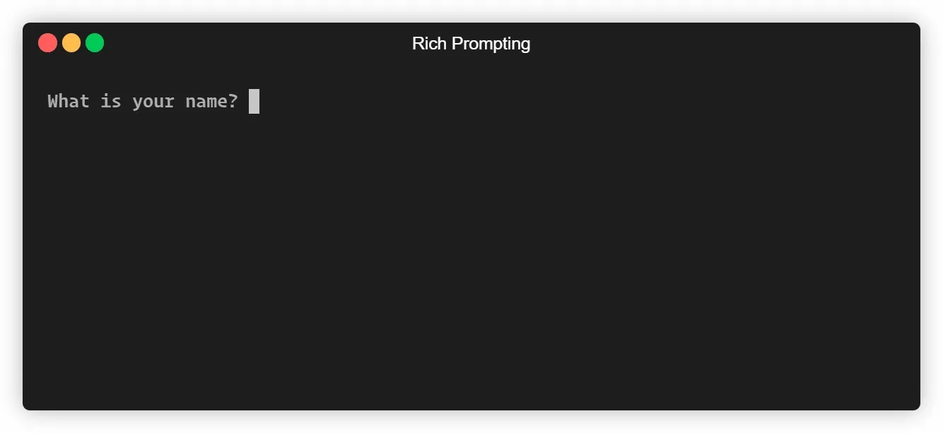 Terminal demo of the Prompt code